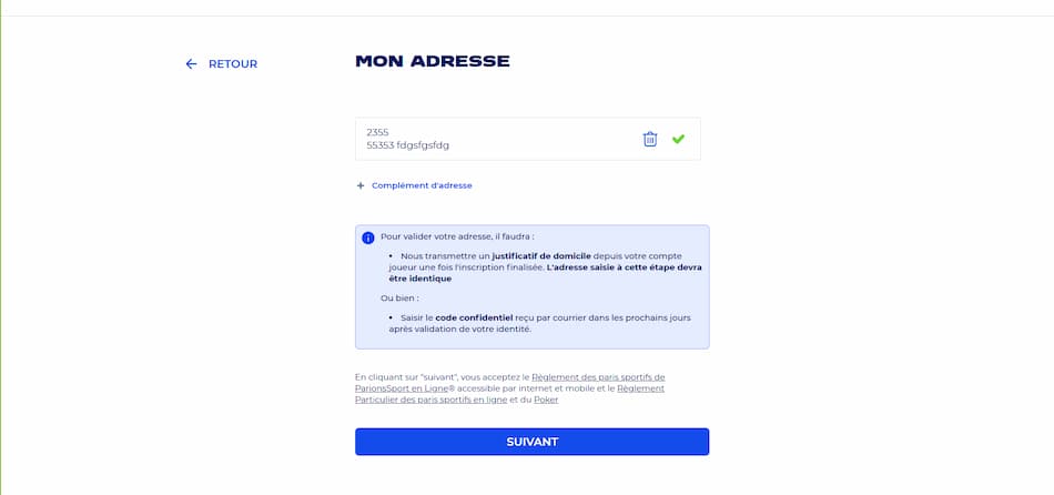 double vérification Parions Sport